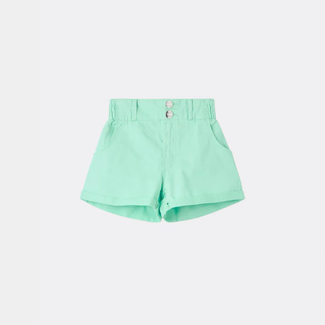 Paperbag Denim Shorts