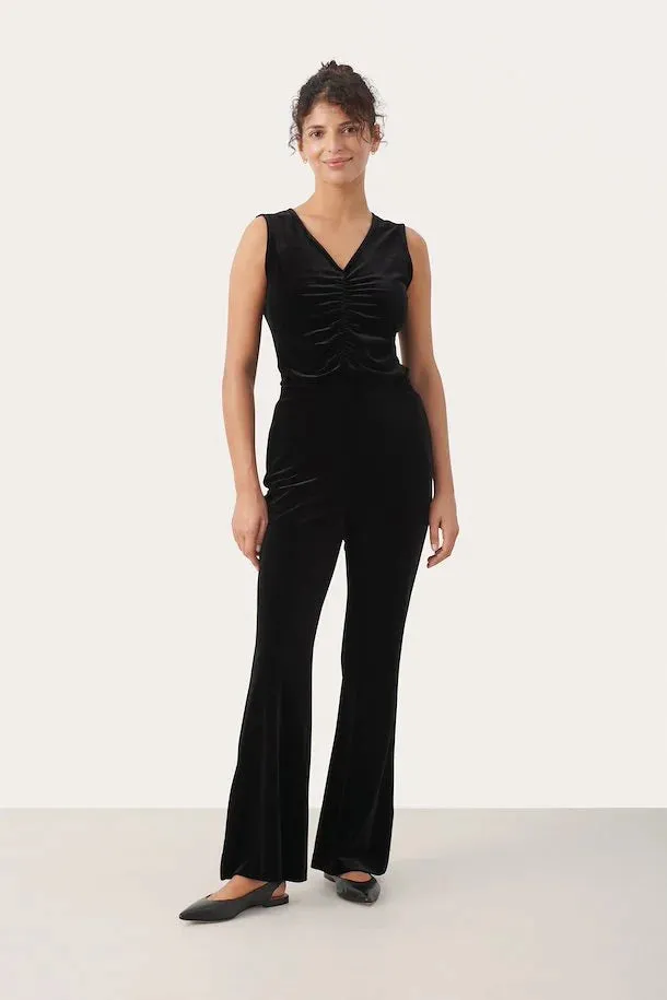 PART TWO DORELLAS BLACK VELVET TROUSERS