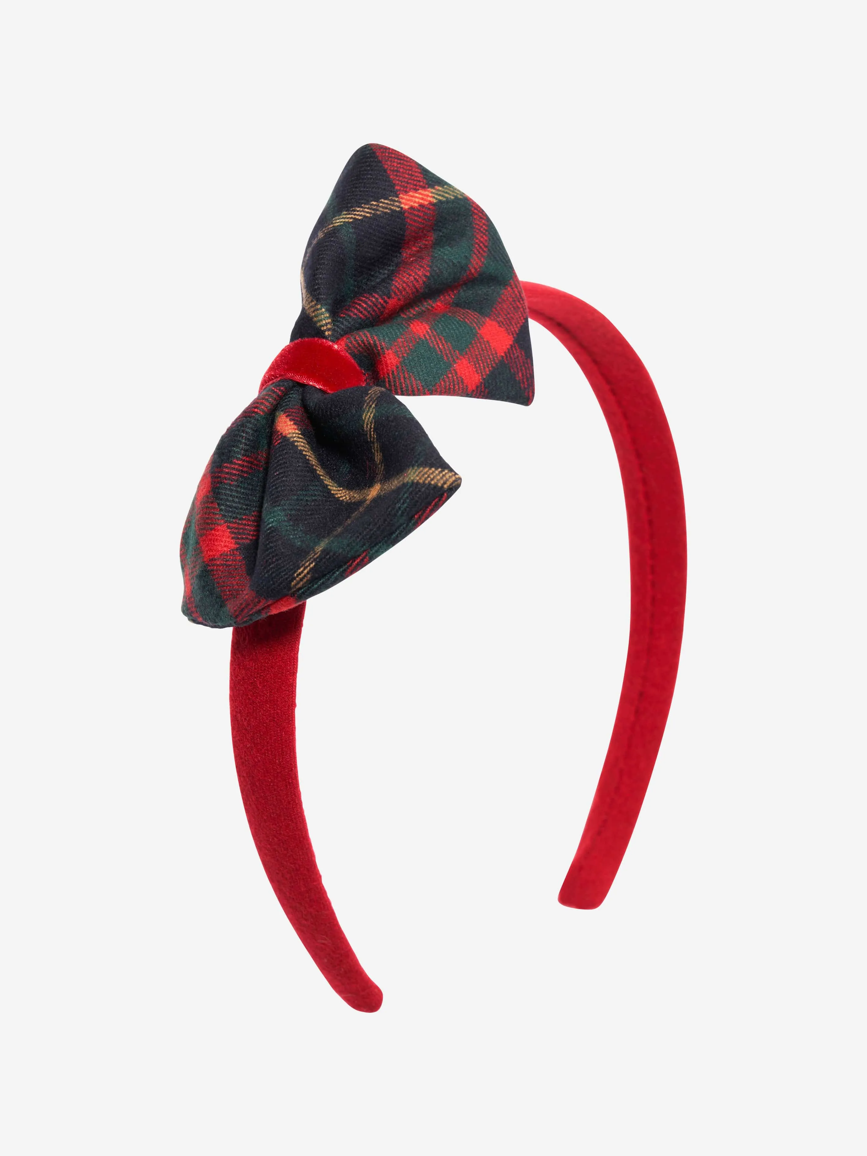 Patachou Girls Tartan Bow Headband in Red