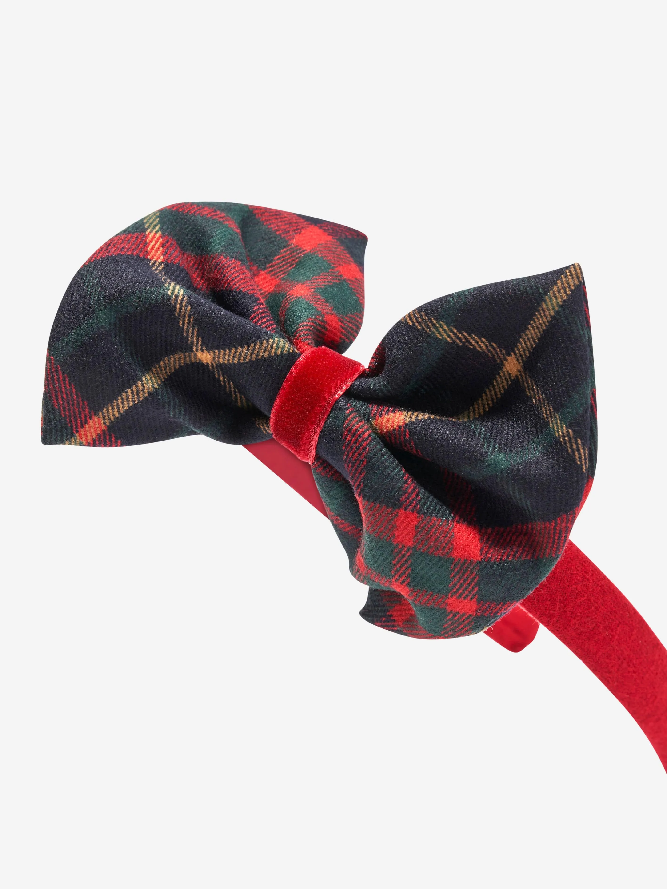 Patachou Girls Tartan Bow Headband in Red