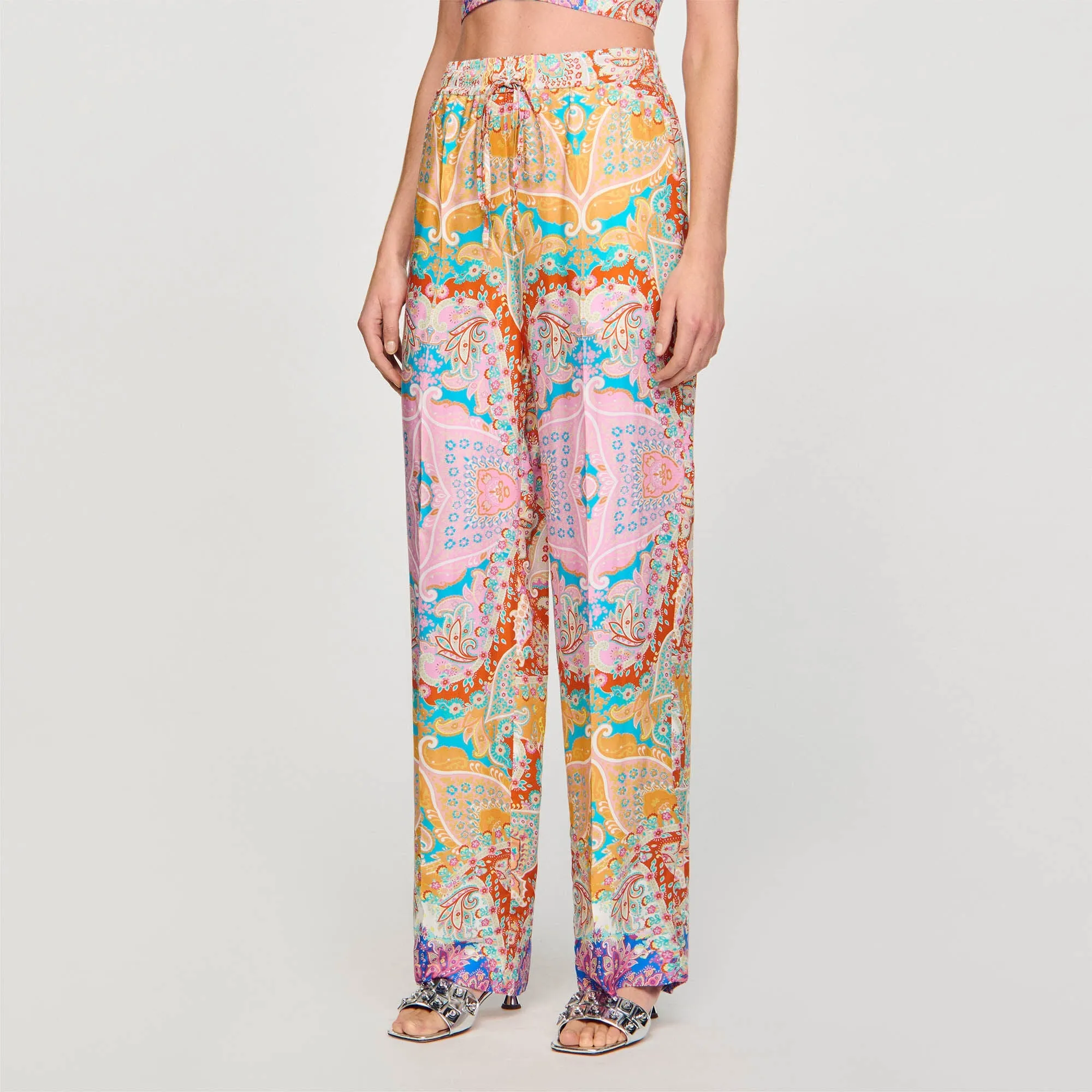 Patterned Floaty Trousers