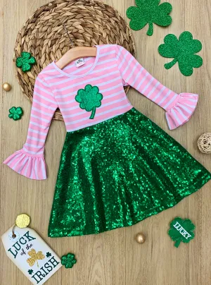 Press Your Luck Clover Sequin Dress