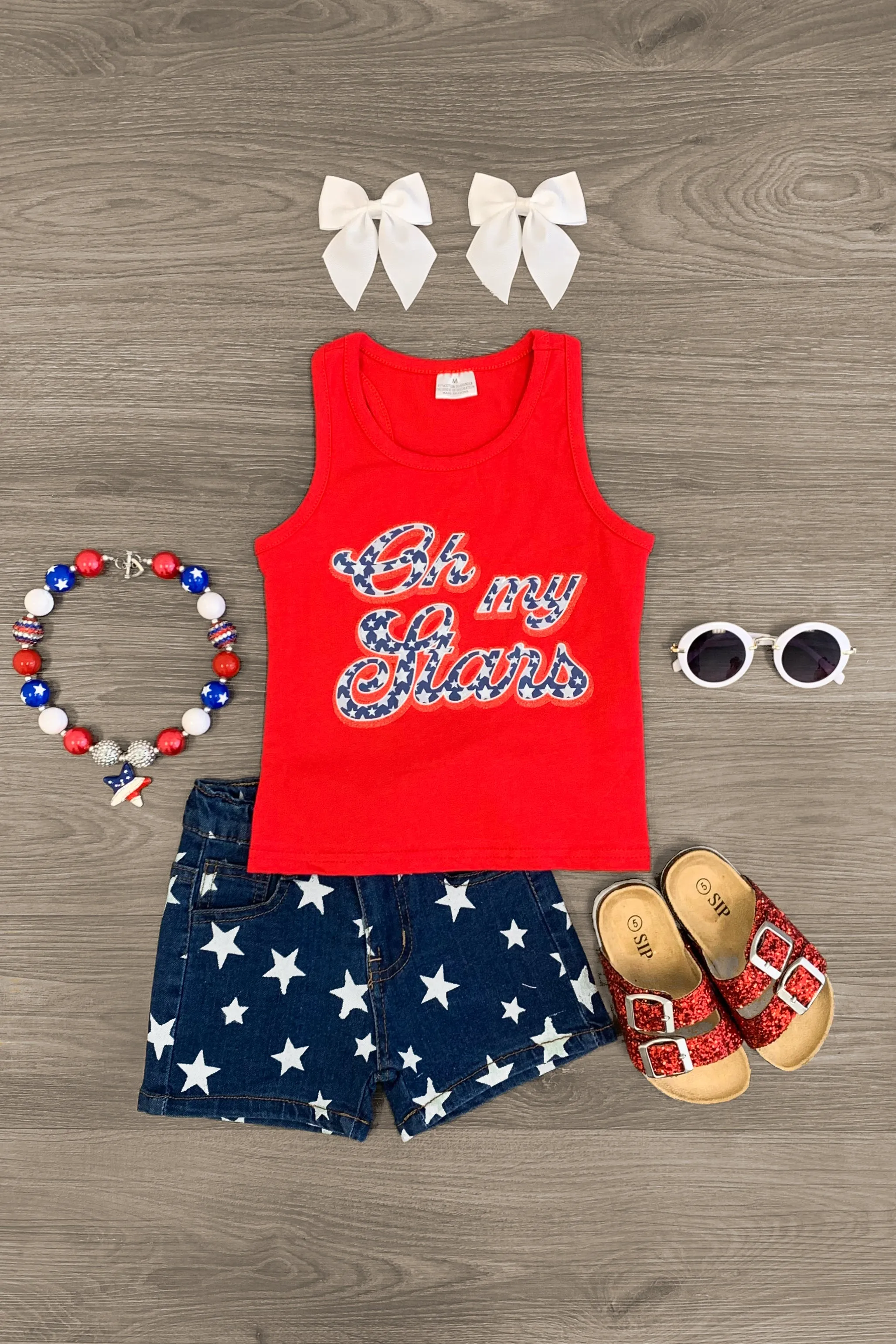 "Oh My Stars" Denim Short Set