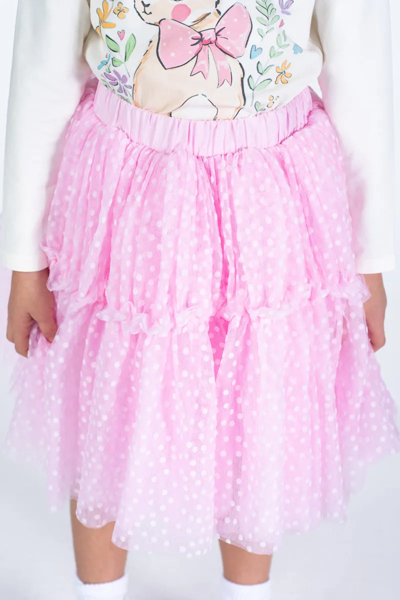 ROCK YOUR BABY PINK POLKA DOT TULLE SKIRT