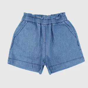 Ruffled Waist Jean Shorts