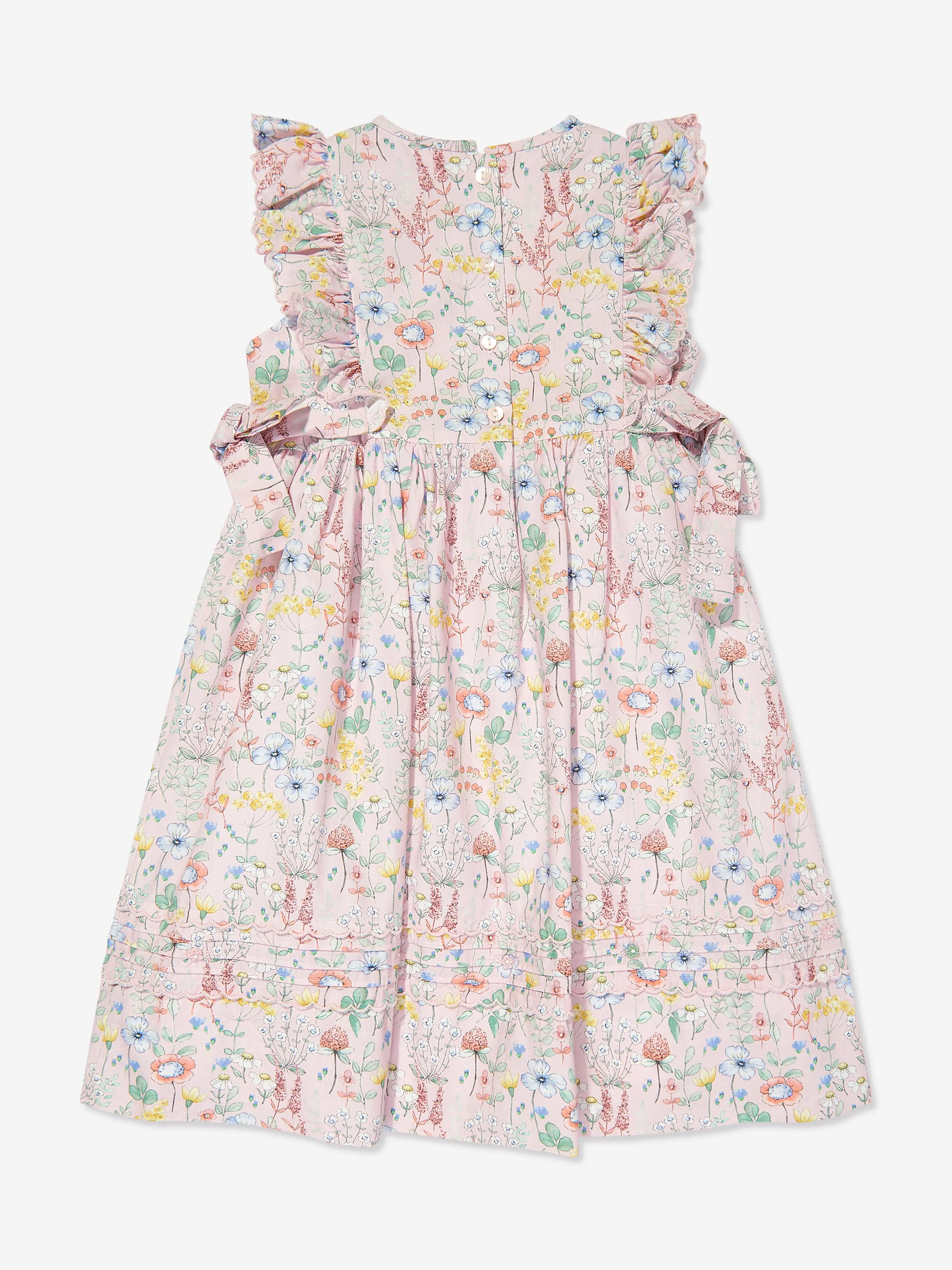 Sarah Louise Girls Embroidered Dress in Multicolour