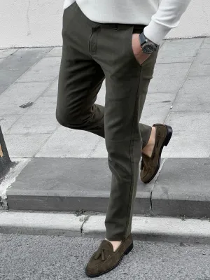 Self Patterned Khaki Pants