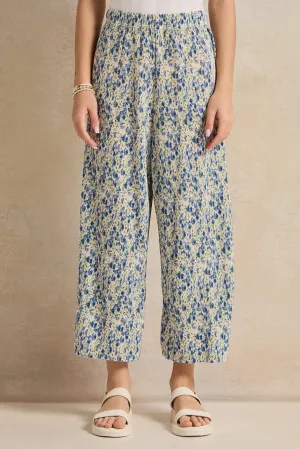 Senior Girls Ivory Printed Pants