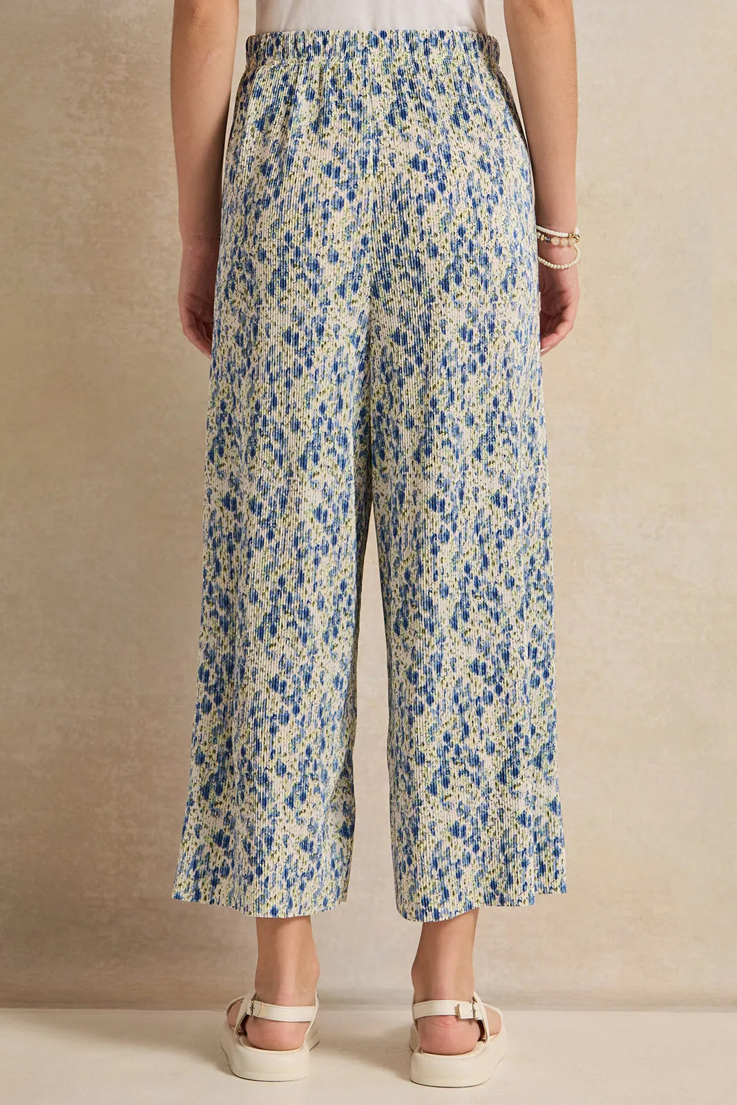 Senior Girls Ivory Printed Pants