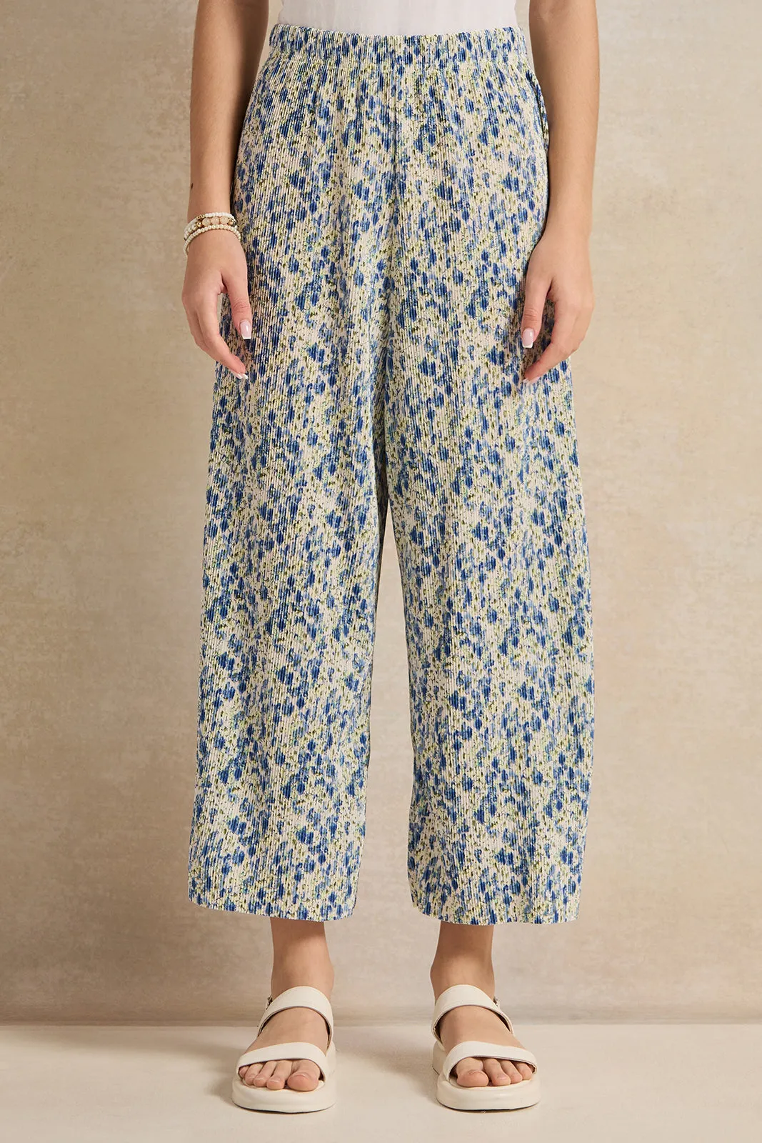 Senior Girls Ivory Printed Pants