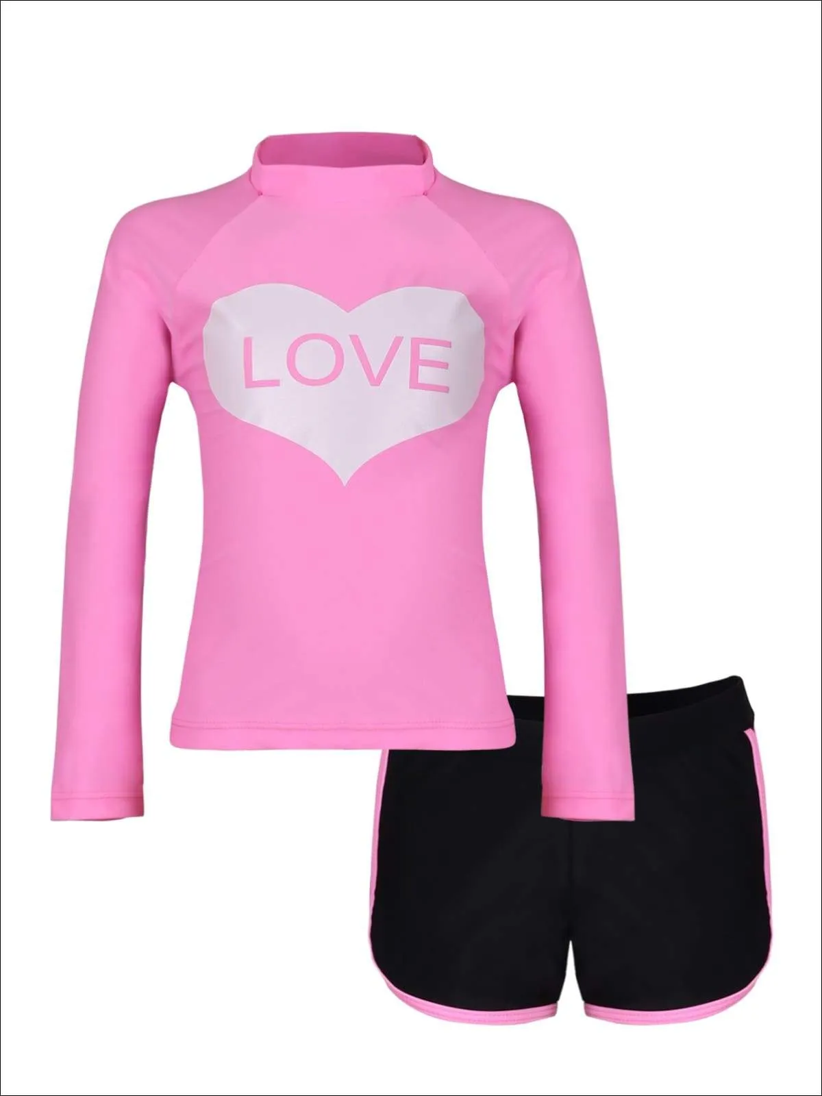 Simply Love Rash Guard Shorts Two Piece Swimsuit