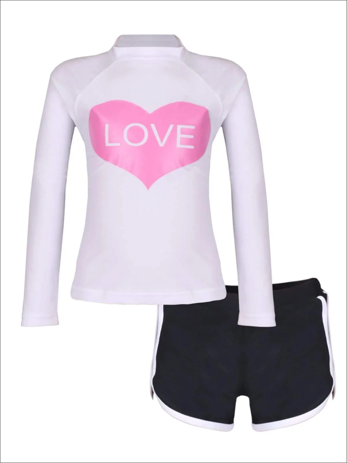 Simply Love Rash Guard Shorts Two Piece Swimsuit