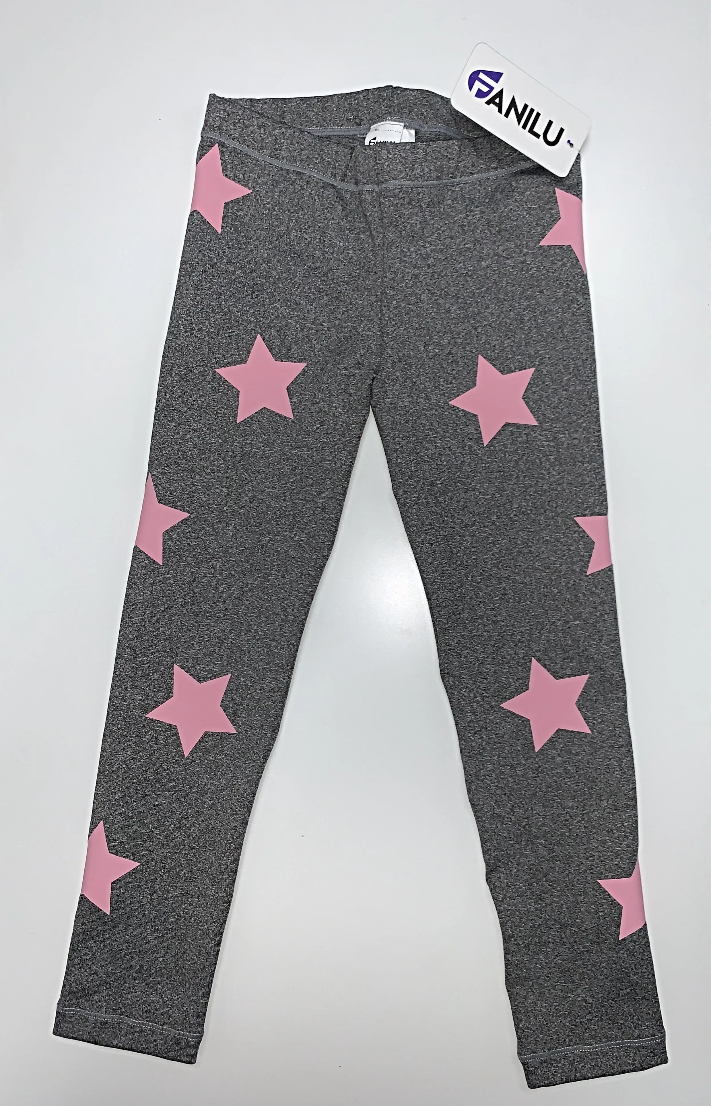 Stars Pink Grey Leggings