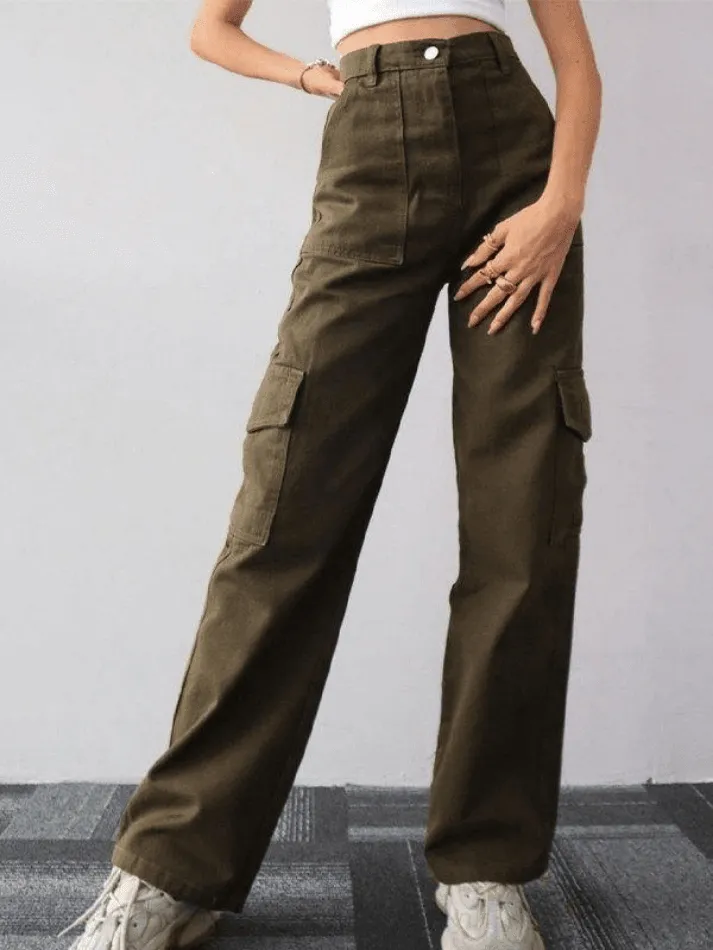 Street Style Straight Leg Cargo Pants