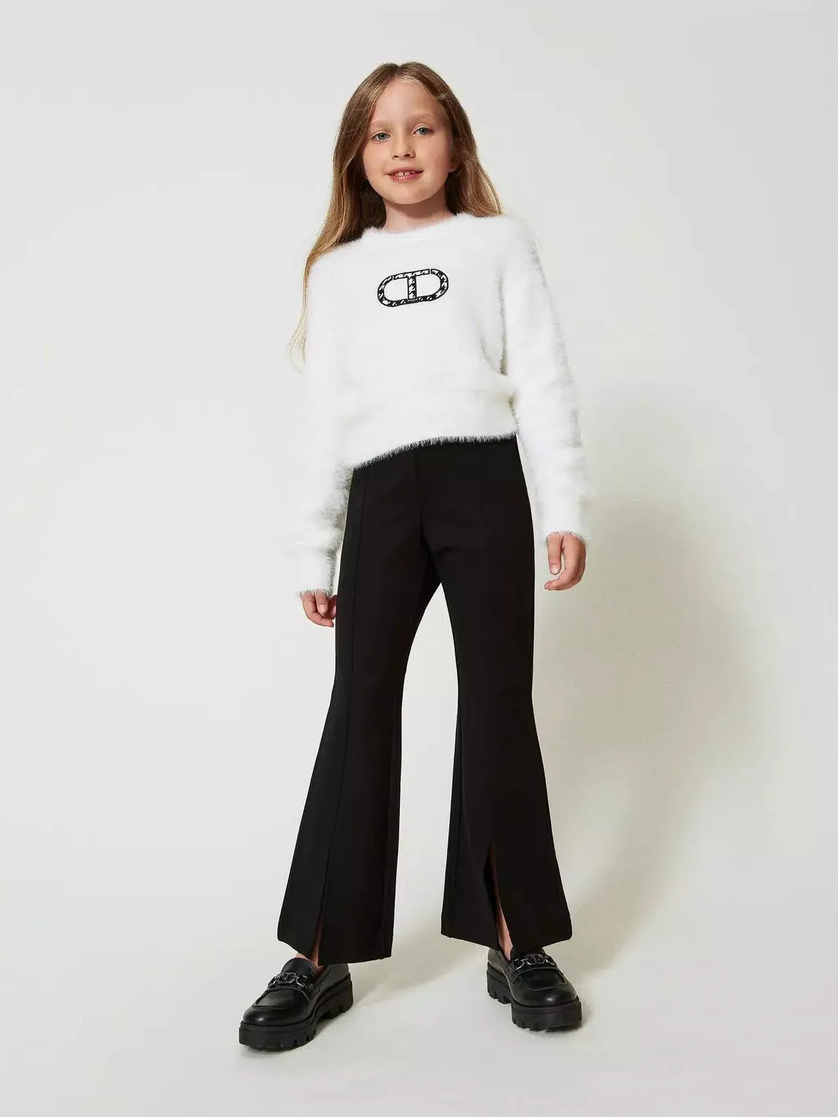 Twinset Girls’ flared trousers with slit