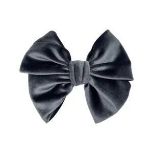 Velvet Fancy Butterfly Bow - Slate