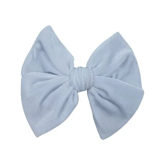 Velvet Fancy Butterfly Bow - White