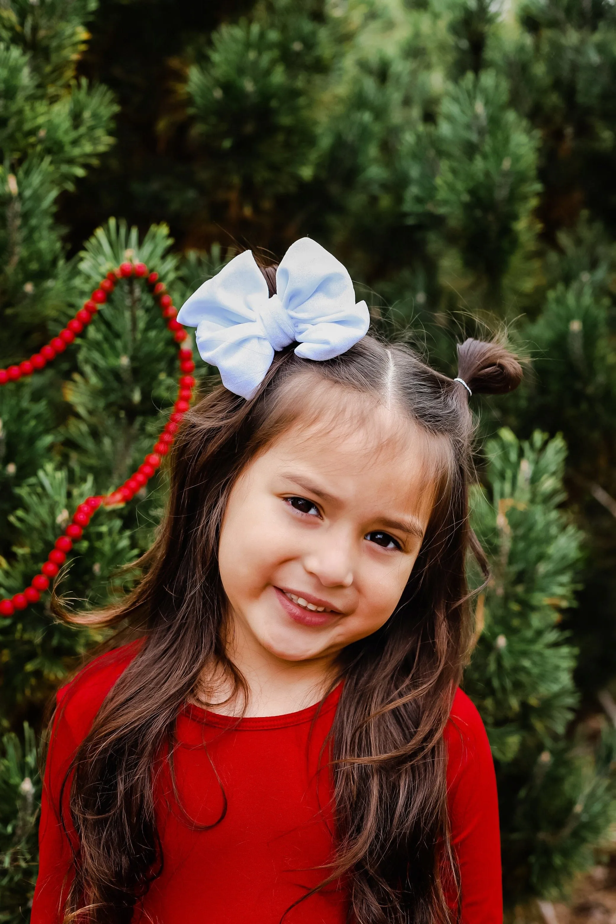 Velvet Fancy Butterfly Bow - White