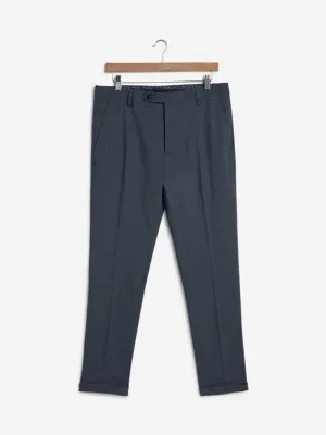 WES Formals Navy Carrot-Fit Trousers