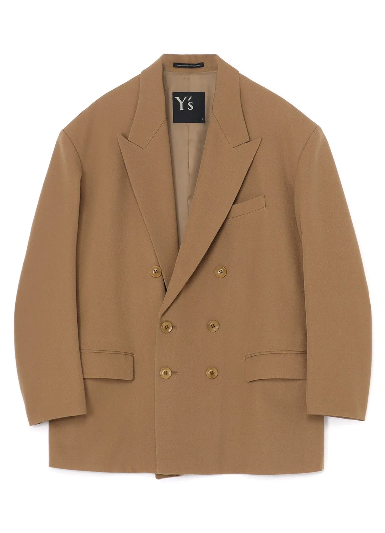 WOOL GABARDINE OVERSIZED TAILORED JACKET